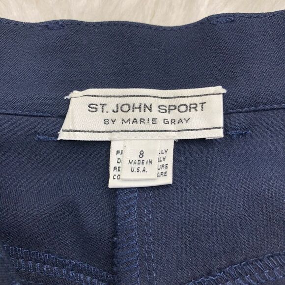 ST. JOHN SPORT by Marie Claire Women’s Navy High Rise Straight Leg Pant Size 8 - Picture 14 of 15